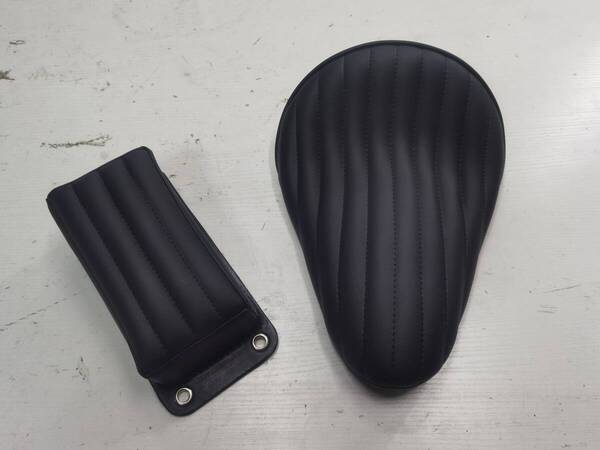 即納品 S-RIDE2 ソロシート ピリオンパッド ハーレー チョッパー ビンテージ 汎用 タンク製作工房