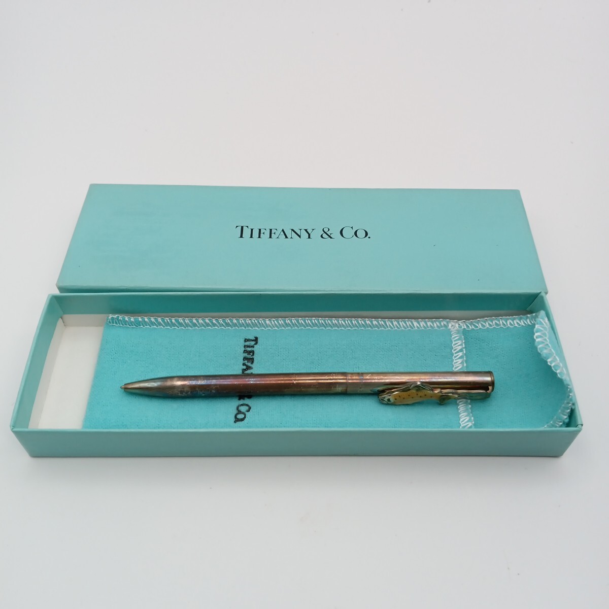美品 ティファニー ボールペン セット 2本 ビンテージ シルバー ブルー 希少 美品 ティファニー ボールペン セット 2本 ビンテージ シルバー