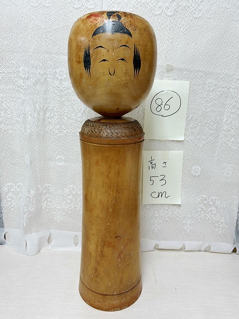 桜井昭二作　伝統的な木製こけし 約40cmとえじこ6ｃｍ 桜井昭二作 伝統的な木製こけし 約40cmとえじこ6cm