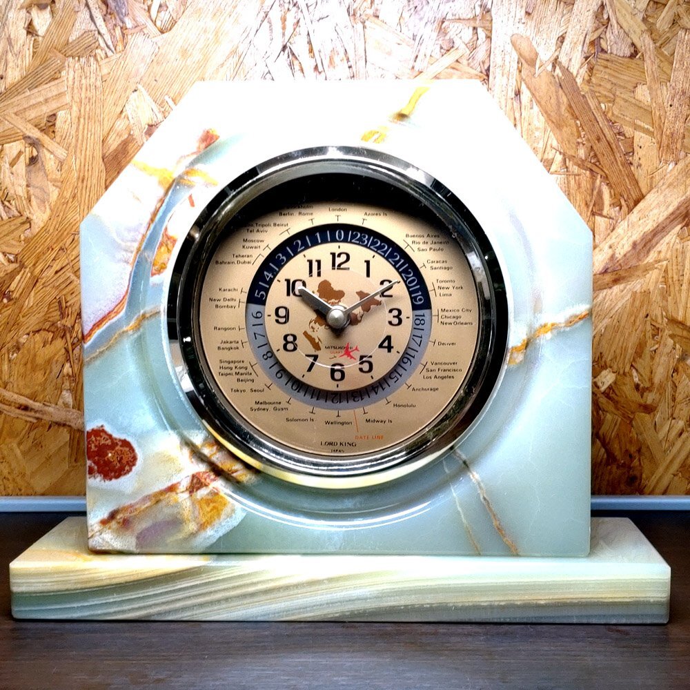 ヴィンテージ Lord King アナログクォーツ ワールドクロック ミッドセンチュリーなLORD KING ワールドタイム・クロック(世界
