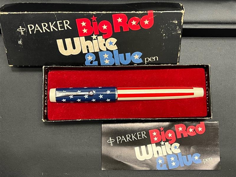 Parker ボールペン　星条旗　アメリカ国旗　箱入り 未使用品 PARKER パーカー ボールペン キャップ式 アメリカ製