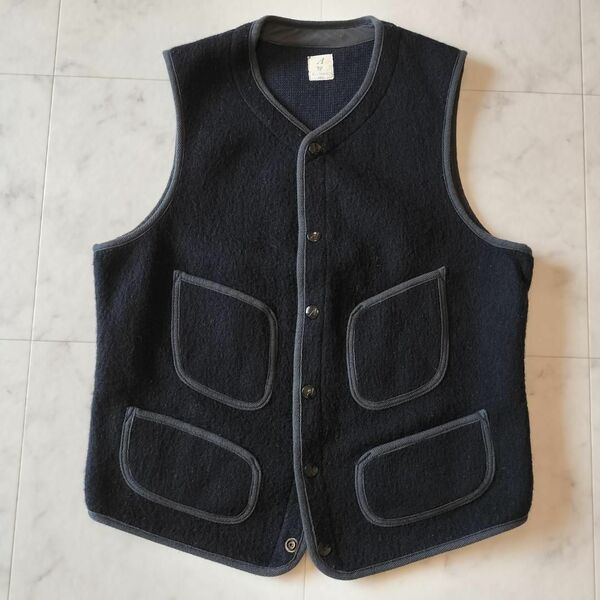 希少 ANATOMICA 旧モデル ビーチクロスベスト 38 ネイビー アナトミカ メンズ 日本製 ワークベスト ユーティリティベス ブラウンズビーチ