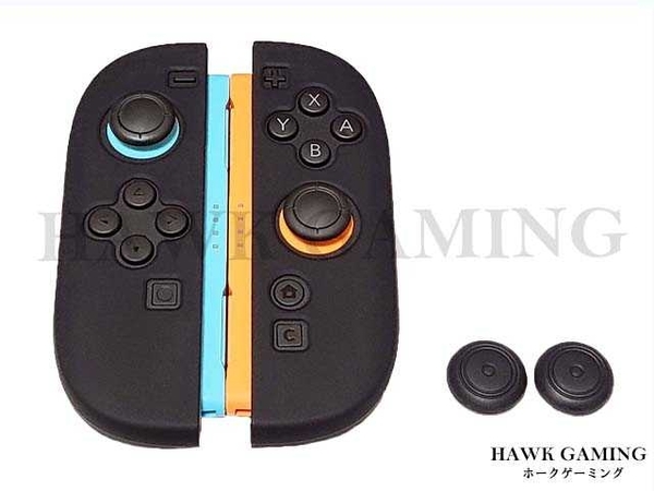 高品質 Nintendo Switch2 ジョイコン2 Joy-Con2用シリコン グリップカバー 左右セット ブラック スティックカバー付き 黒色 スイッチ2