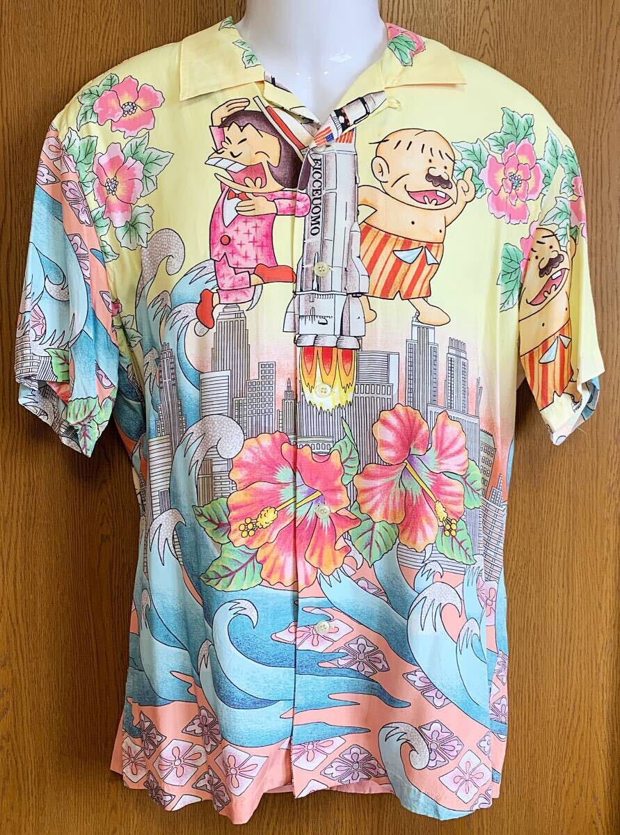 【希少品】ヨシユキコニシ　アロハシャツ　フィッチェウォモ　シルク100% 希少品】ヨシユキコニシ アロハシャツ フィッチェウォモ シルク