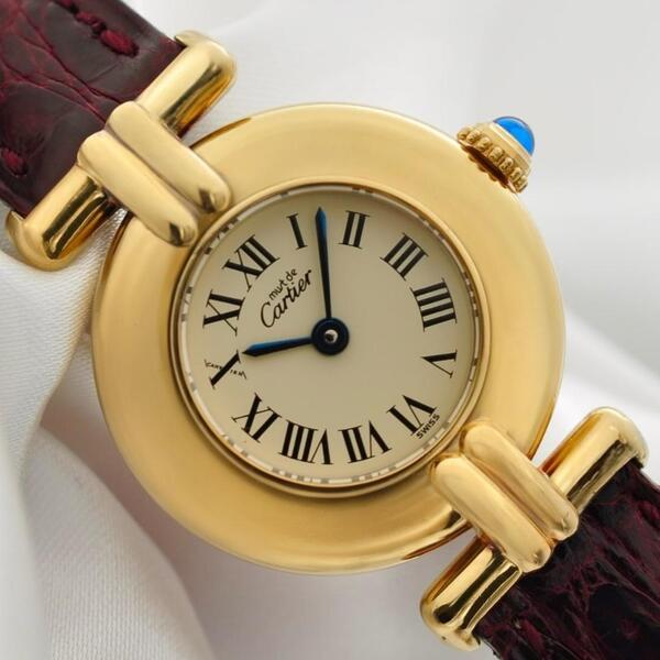 Cartier カルティエ 磨き済 マストコリゼ ヴェルメイユ クォーツ アイボリー文字盤 590002 102275