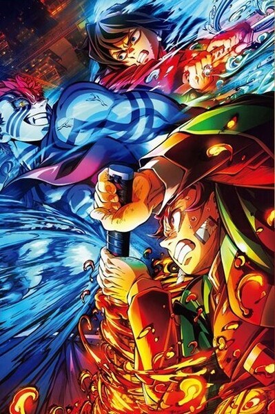 劇場版 鬼滅の刃 無限城編 第一章 猗窩座再来 第3弾キービジュアル イラストボード 入場者特典 入場者プレゼント 竈門炭治郎 冨岡義勇