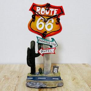 掛時計 Route66 サボテン ビンテージ ルート66 カラフル TABLE CLOCK ”RT66” スタンド アメリカン 雑貨 おしゃれ カフェ お店 可愛い