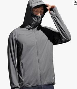 ラッシュガード メンズ UVカット パーカー 薄手 長袖 軽量 涼しい 日焼け止め 水着 紫外線対策 サイズ M/L/XL/2XL ダークグレー 男女