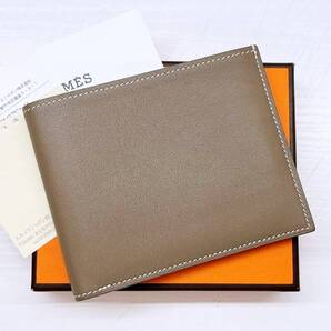 美品 HERMES エルメス シチズンツイル コンパクト 二つ折り財布 札入れ スイフト エトゥープ □P 064275CA