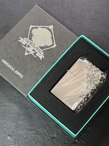 zippo 聖剣伝説 マナの樹 立体メタル THE WORLD of MANA 希少モデル 2006年製 シルバーインナー 2006年製 専用ケース 保証書付き