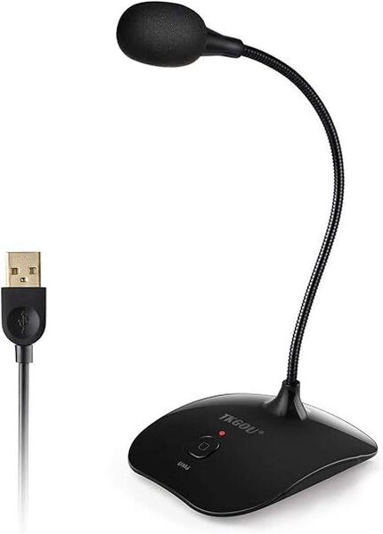 マイク USB TKGOU PC用 卓上 ミュート・ボタン 高感度全指向性360°集音 録音/宅録/在宅勤務 テレワーク/ゲーム実況/生放送などに適用