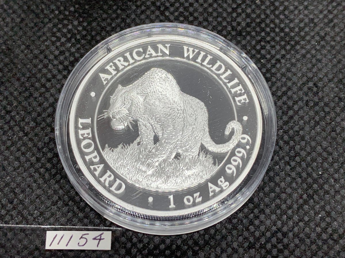 2024年 ソマリア アフリカワイドライフ レオパード純銀 1オンスカラー銀貨 2024年 (新品) ソマリア「アフリカ・ワイルドライフ・レオパード
