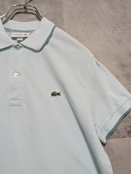 ラコステ LACOSTE 半袖ポロシャツ鹿の子ポロシャツ 3 S ライトブルー 古着 OSAGARI