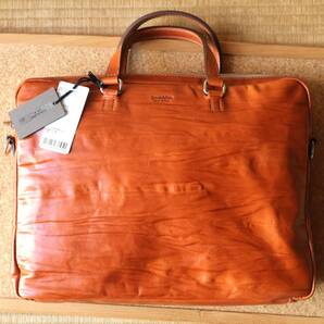 未使用 イタリア DANIEL & BOB ダニエル&ボブ ALBERO 39 RODI 価格113,300円 ブリーフ ベジタブルタニングレザー コニャックブラウン