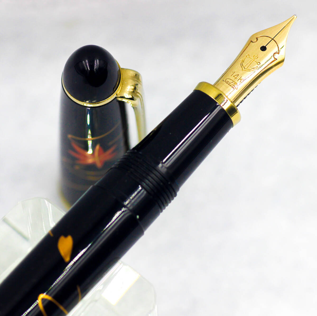 新品　セイラー万年筆　蒔絵　14金 初期 SAILOR セーラー万年筆 蒔絵万年筆 良介作 鶴と富士 14K