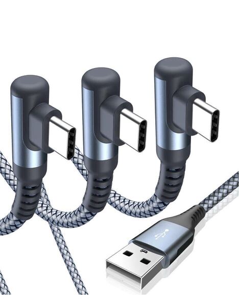 USB Type C ケーブル L字型【3本セット 1M+2M+3M】タイプc ケーブル 3.1A 急速充電 高速データ転送 iPhone15ケーブル