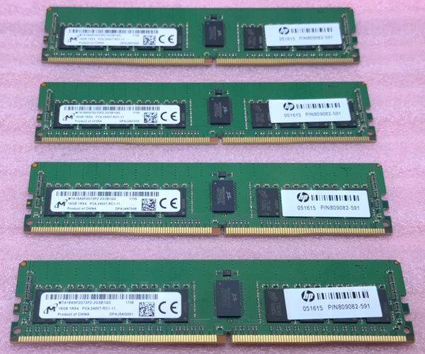 ◇Micron MTA18ASF2G72PZ-2G3B1 4枚セット - PC4-19200/DDR4-2400/PC4-2400T ECC REG/Registered 288Pin DDR4 RDIMM 64GB816GB x4) 動作品