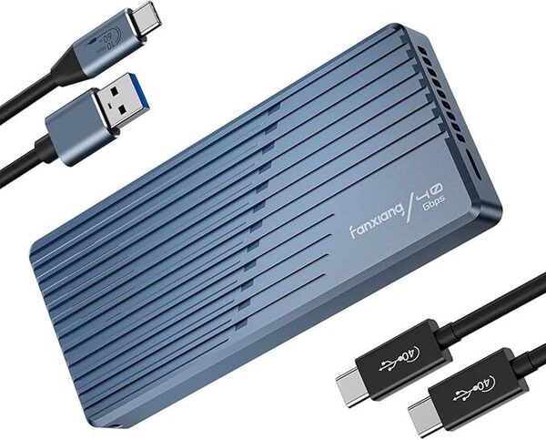 986 Fanxiang 40Gbps超高速 M.2 SSD 外付けケース NVMe SSDケース 内蔵冷却ファン付き 高放熱 Thunderbolt 3/4 アルミニウム合金材質 MP400