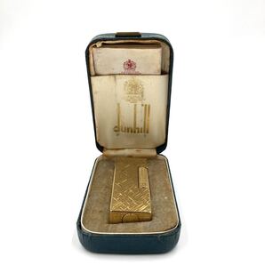 dunhill ダンヒル ローラー式ガスライター USRE2463 PATENTED テクスチャー加工 ゴールド金具 スイス製 ローラー問題なし 箱、冊子