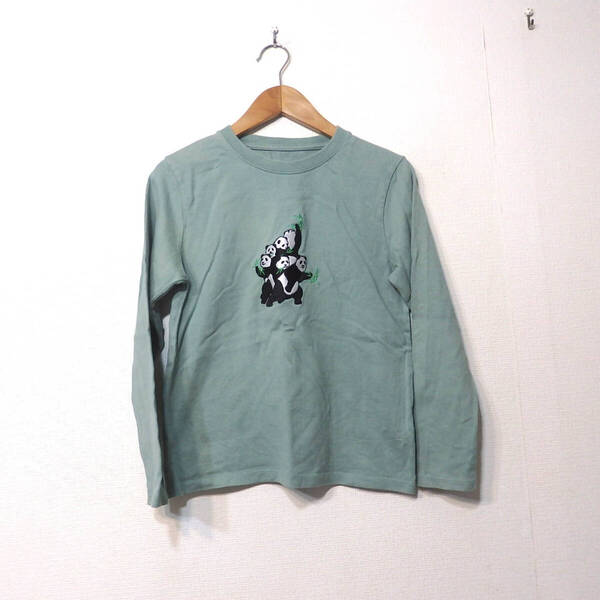【送料無料】グラニフTシャツ/パンダ 刺繍140サイズ 長袖 良品 Design Tshirts Store graniph