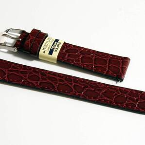 《送料サービス》ラグ幅 18mm カーフ(クロコダイル型押し)モレラート リバプール バーガンディ クリッカー仕様