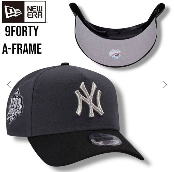 NEW ERA ニューエラ NY ニューヨークヤンキース グレー ブラック 9FORTY スナップバックキャップ 新品 正規 海外限定 Yankees 帽子 Newera