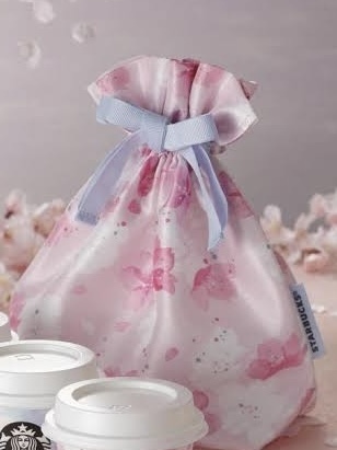 送料込み スタバ 桜 巾着袋 さくら サクラ スターバックス プリンバッグ SAKURA