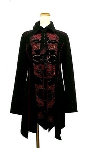 OZZ CROCE ドラゴン刺繍ネクタイ付きシャツデザイン ワンピース オッズオネスト OZZ ON オッズオン