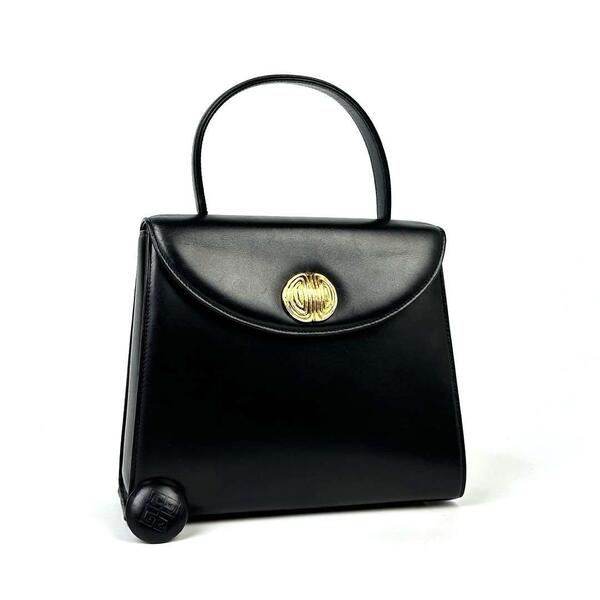 極美品■GIVENCHY ジバンシィ ジバンシー ハンドバッグ トートバッグ 4G ブラック レザー ゴールド金具 ブラック ユニセックス 男女兼用