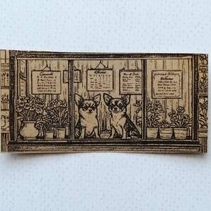 807 チワワ 街並み 花屋 はんこ ハンコ ヴィンテージ アンティーク スタンプ ゴム印 ラバースタンプ ラッピング イラスト レトロ 犬 店先