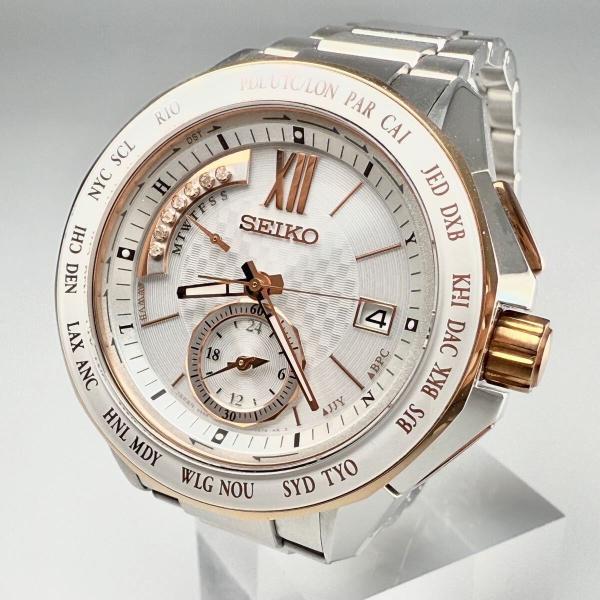 SEIKO 電波ソーラー腕時計(中古) 8B54-0AW0 楽天市場】【SEIKO】セイコー ブライツ ワールドタイム