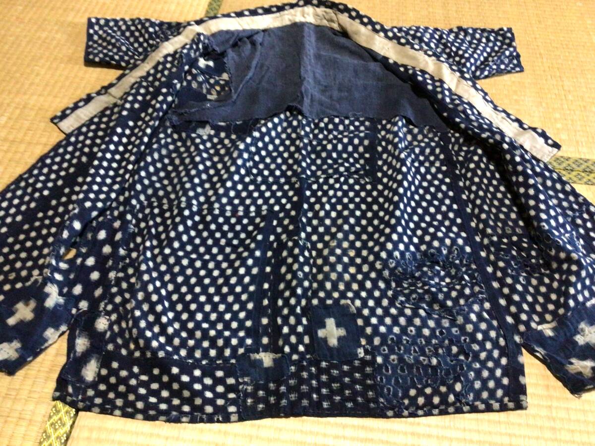 貴重　算崩し　野良着　襤褸　継ぎ接ぎ　リメイク　アンティーク　古布 野良着｜昭和初期〜中期｜縞模様 木綿 古布｜ジャパン