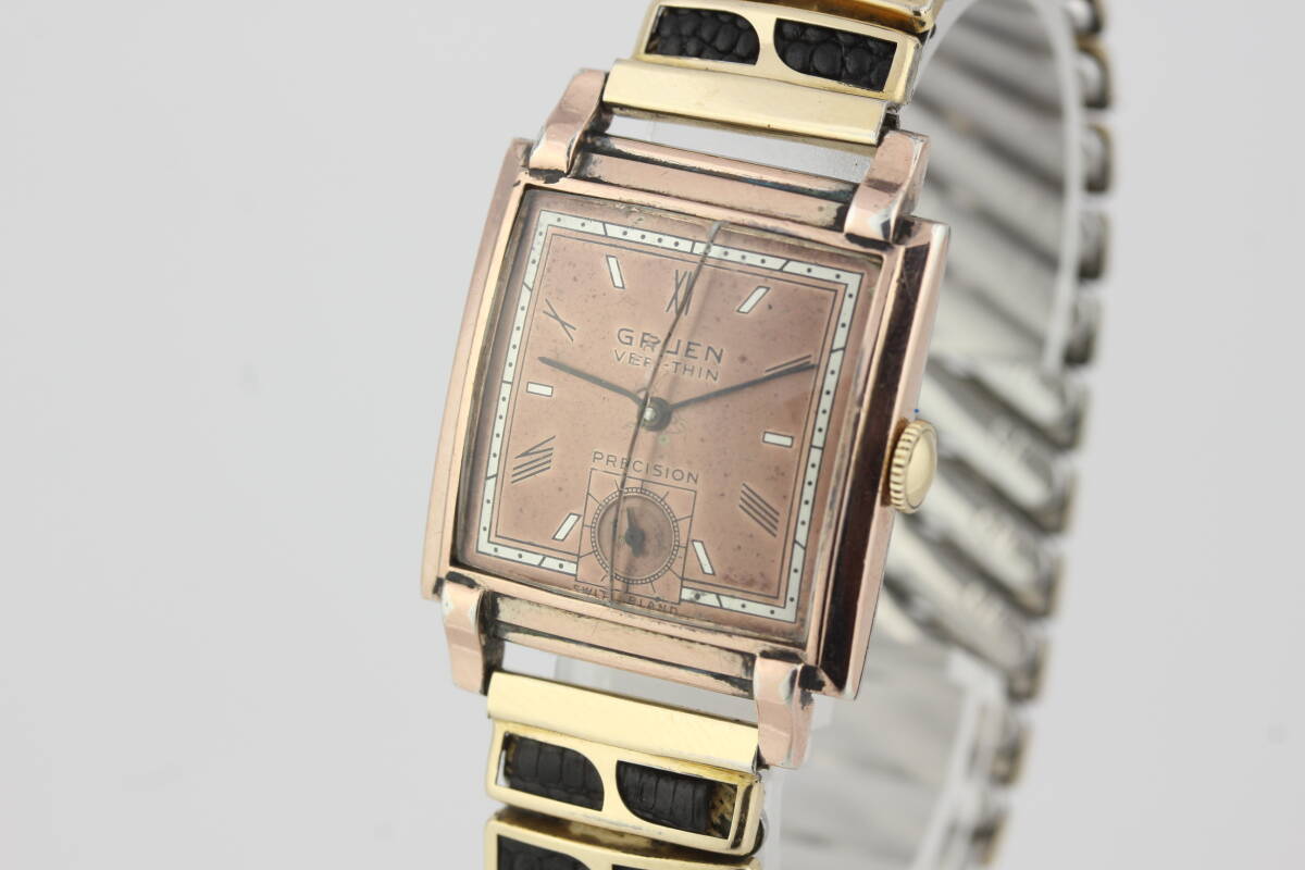 ジャンク GRUEN PRECISION 手巻き腕時計 A3367 Vintage Gruen Day/Night Jump Hour Men's Mechanical