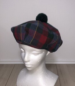 良品 KANGOL TWEED MINI BERET WITH POMカンゴール ツイード ミニ ベレット ベレー帽 ハンチングキャップ チェック 総柄