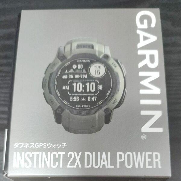 GARMIN INSTINCT 2X DUAL POWER タフネスGPSウォッチ モス(未使用、未開封)