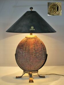 C-336 メートランドスミス 銅網 籠胴 テーブルランプ DADA 高さ78㎝ MAITLAND SMITH　woven copper basket form table lamp 蔵出 古玩