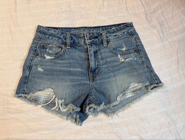 AMERICAN EAGLE ダメージデニムショートパンツ S