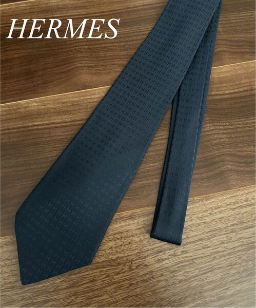 HERMES エルメス ネクタイ ビジネス H柄 ネイビー