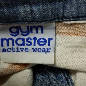 ★【Gymmaster】★人気Gymmasterジムマスターアクティブボーダーポロシャツ★MLサイズ相当 白×黒×オレンジボーダー色の画像1