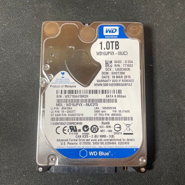 Western Digital 1TB HDD WD10JPVX
