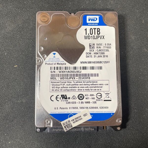 Western Digital HDD WD10JPVX 1TB