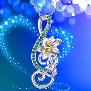ト音記号と百合 ペンダント