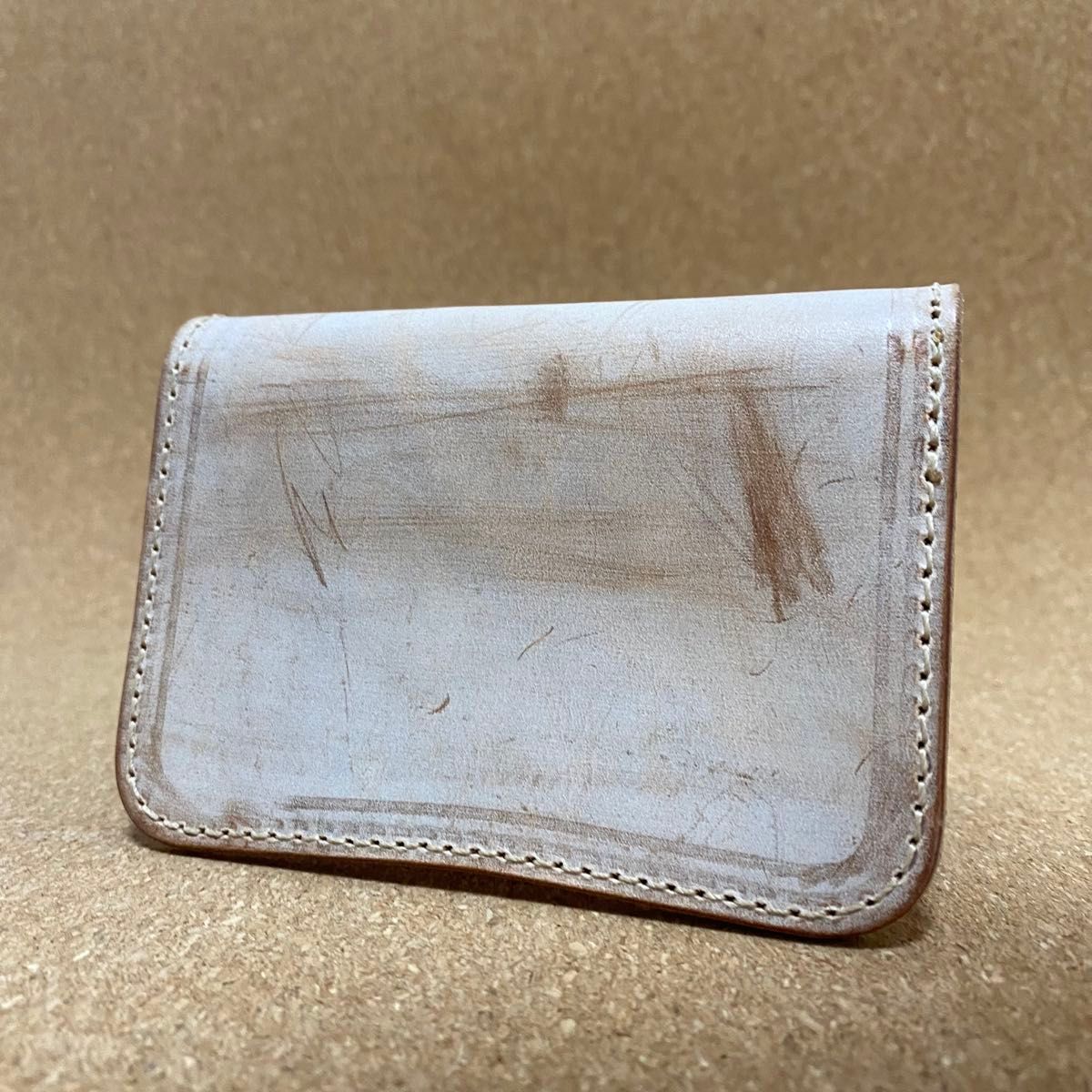 ブライドルレザー ブラウン 小銭入れ コインケース コンパクト財布 本革 ハンドメイド 二つ折り財布 メンズ レディース