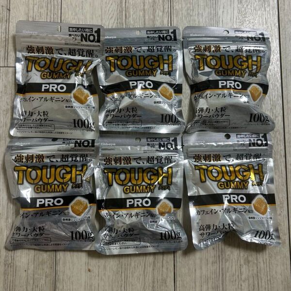 カバヤ タフグミ PRO カフェイン ジンジャーレモン 100g 6袋
