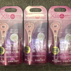 KAI Xfit for women 敏感肌用 5枚刃 替刃2個付 3個セット