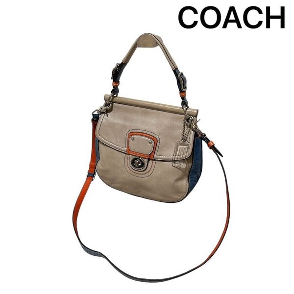 【COACH】 コーチ レザー ハンドバッグ ショルダーバッグ 2WAY クロスボディ バッグ レザー 肩掛け ターンロック