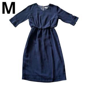 Utilism ラップ風ブラウジングワンピース 紺 ICB オンワード ワンピース 半袖ワンピース ONWARD オンワード