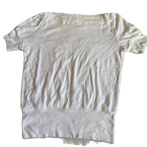 コットン 無地 カットソー ボートネック 白 日本製 骨格ウェーブ
