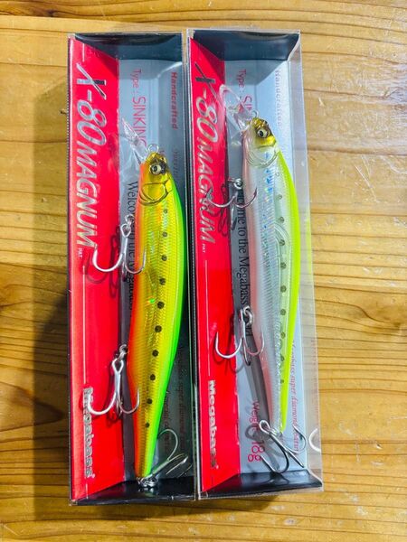 メガバス X-80マグナム HT チャートバックイワシ・ GG ヒラメライムゴールド MAGNUM