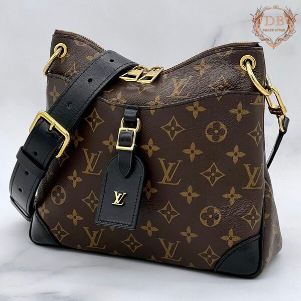 ルイヴィトン オデオンNM MM モノグラム ショルダー ブラック 斜め掛け Louis Vuitton レディース バッグ 黒茶